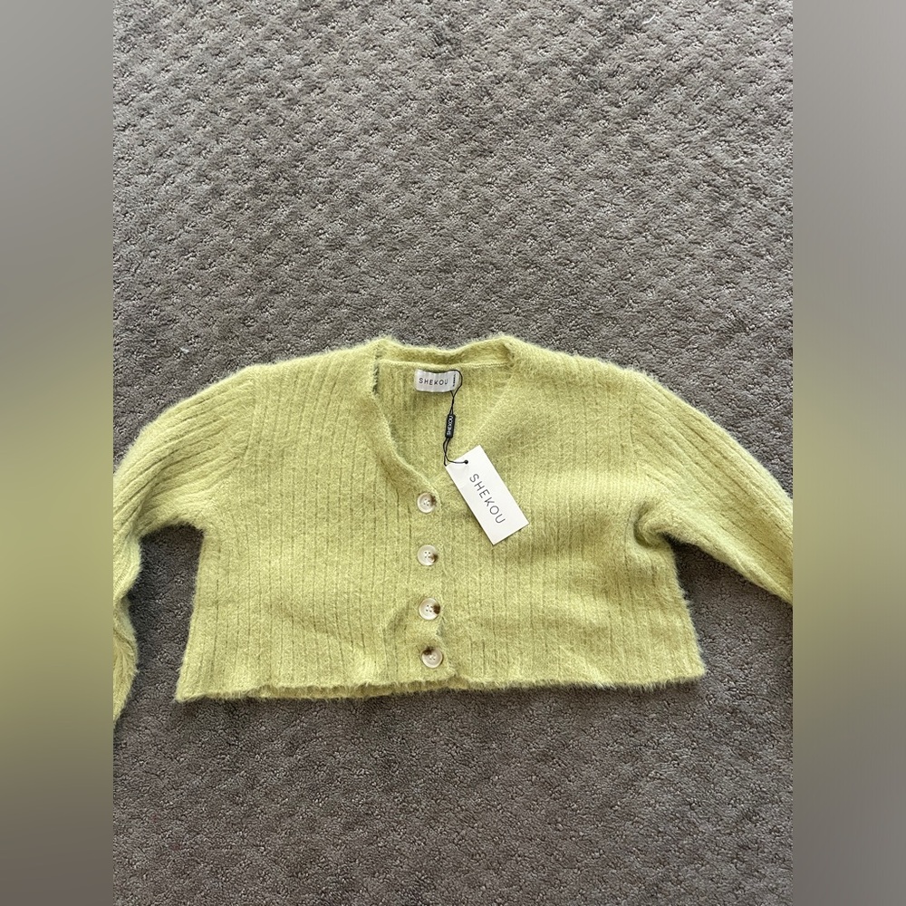 Cute Shekou Green Long Sleeve Crop Top